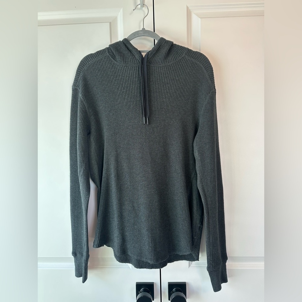 Rag & Bone Men’s Waffle Hoodie Pima Cotton Charcoal Size Small